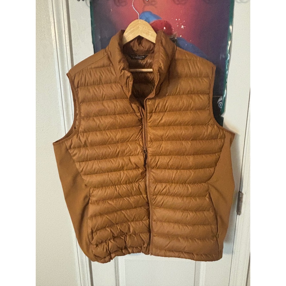 Alpine Design Mens XL Copper Brown Puffer Vest Quilted Full Zip Mock Neck